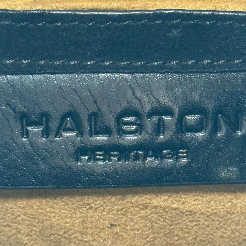 HALSTON HERITAGE Woman Alism Suede Bucket Bag Black purse 9x8x3” 11” handle